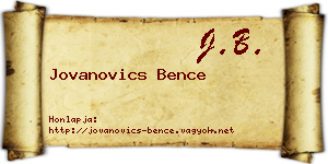Jovanovics Bence névjegykártya